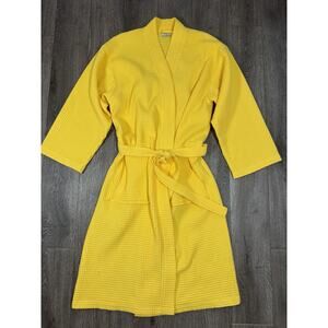 MAUS HOFFMAN Cotton Robe-Made in ITALY Yellow -Waffle Pattern large L